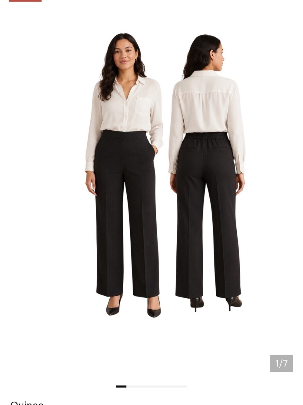 Quince stretch  Crepe Classic Trouser Pant size 4 Black